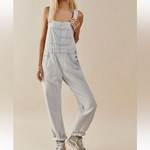 SOLD Free People Ziggy Denim Overalls in beach blue xs